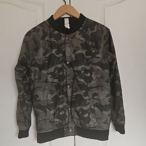 Old Navy Green Bomber Jacket with Ribbed Cuffs